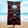 Öffnen 1 Stück Totenkopf Serie Strandtuch Stuhlbezug Superfiber Langes Handtuch Strandtuch Strand Bad Outdoor Schwimmen Camping Picknick