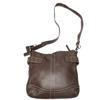 COACH leather soft duffle Diagonal 1452 Shoulder Bag leather Dark brown Used