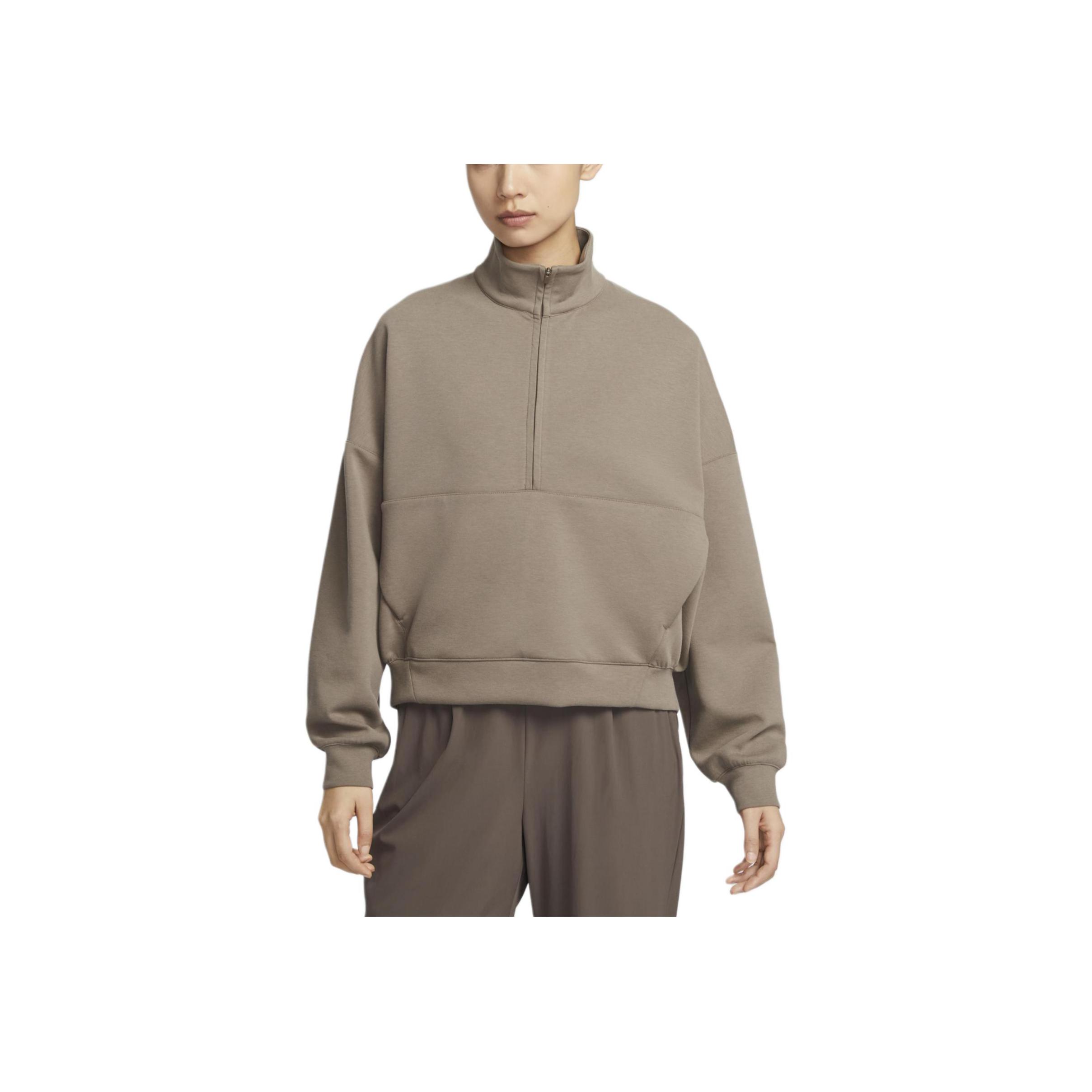 

New Nike Dri-Fit IMPOSSIBLYSOFT Sweatshirt Women s Ferret Brown/Stone Gray HQ8189-233 XL