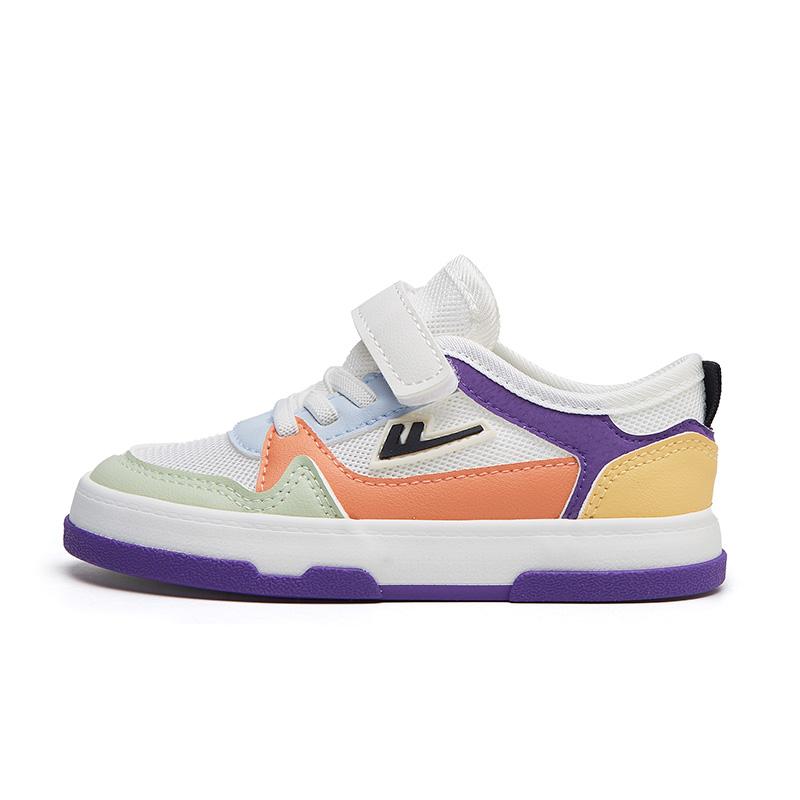 Warrior Fashion Versatile Trendy Classic Sports Casual Low-Top Kids Skate Shoes Kids Sneaker White Purple WZTH-079512