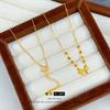 9999 24K real gold store same style women's gold necklace sweet bow collarbone chain sexy beautiful jewelry