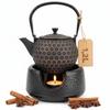 Chaleira de Ferro Fundido 1,2 L com Infusor para Chá e Ervas + Aquecedor