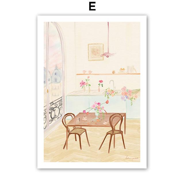 Retro Flowers Dandelion Peony Rose Leaves Gallery Posters And Prints Wall Art Canvas Oil Painting Pictures For Living Room Decor