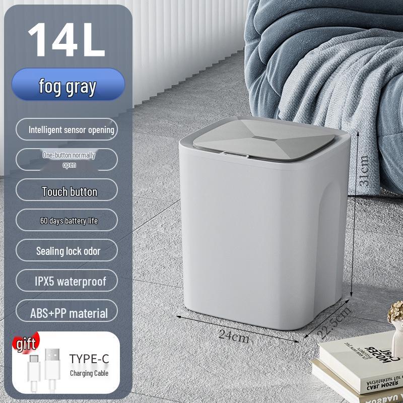 Automatic Smart Induction Trash Can for Home – Large Capacity for Living Room, Kitchen, Bathroom