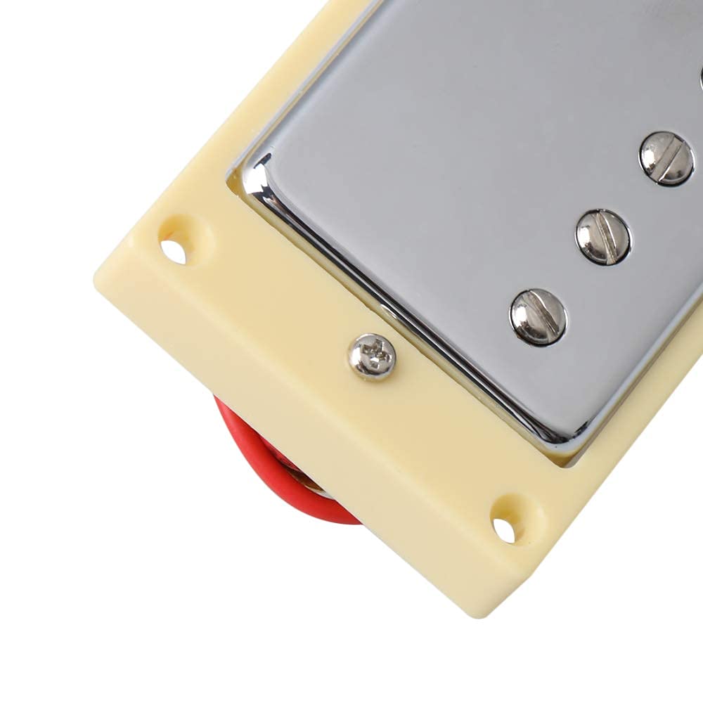 Yibuy Set de 2 micros Humbucker Double Bobinage avec Capots Chromés pour Guitare Électrique
