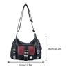 Dívčí velkokapacitní crossbody taška, ležérní vintage crossbody taška s více kapsami, kontrastní barva, Y2K, na cestování, nakupování, dojíždění