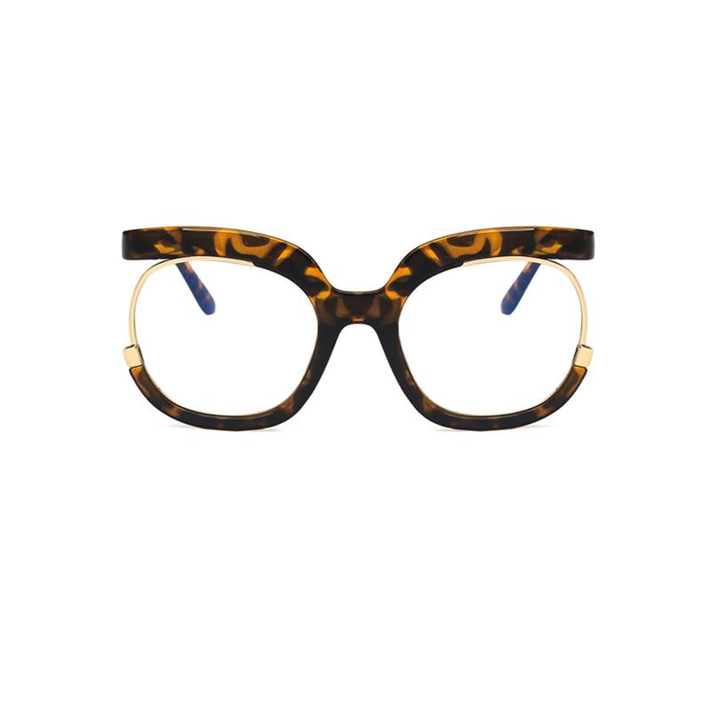 Leopard Print Red Oversized Square Reading Glasses Women Anti Blue Light  Fashion Computer Eyeglasses Frame Vision Distance