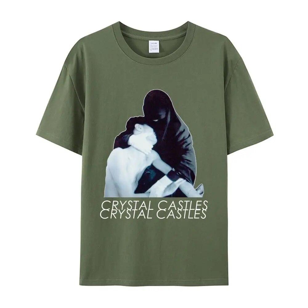 High Quality Cotton EU Size Crystal Castles T Shirt Unisex Vintage Funny T-shirt Harajuku Hip Hop Streetwear Unisex Top Tshirt Male Unisex