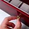Red Sandalwood Clock & Watch Painted Wooden Box - Double-Layer 2-Position Jewelry & Watch Storage Box