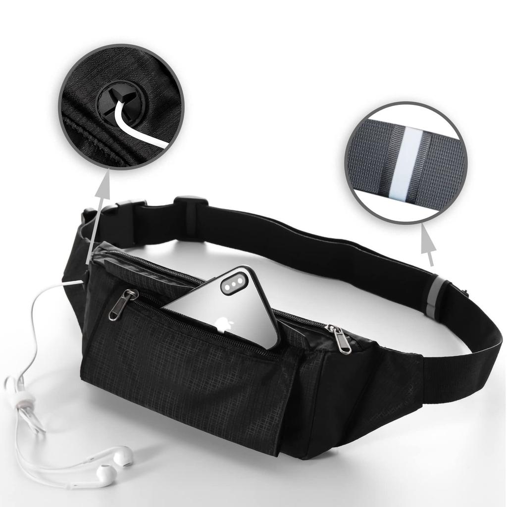 Jowanly Waist Shoulder Smartphone 4 Perfect for Everyday Use Pouch, Small, Bag, Storage, Lightweight, Waterproof, Slim, Pockets, (Black)