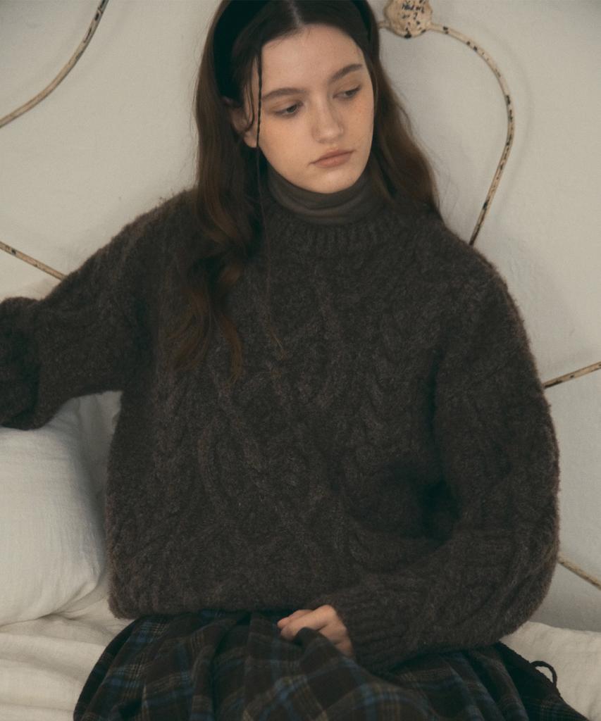 Aueonoseuteljia Homely Cable Knit_Deep Brown(O25-Kn28)