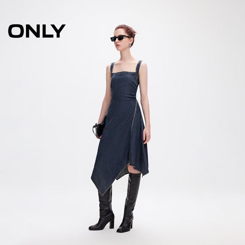 ONLY Women's Lyocell Denim A-Line Strappy Dress