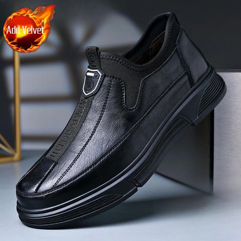 

Fashion Brown Soft Slip on Male Casual Shoe Legitimate Common Fashion 2025 Trend Comfortable Low Price Retro Men s Leather Shoes on Sale 44