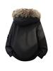 Men's Unisex Windproof Winter Workwear Down Jacket with Warm Hood & Large Fur Collar