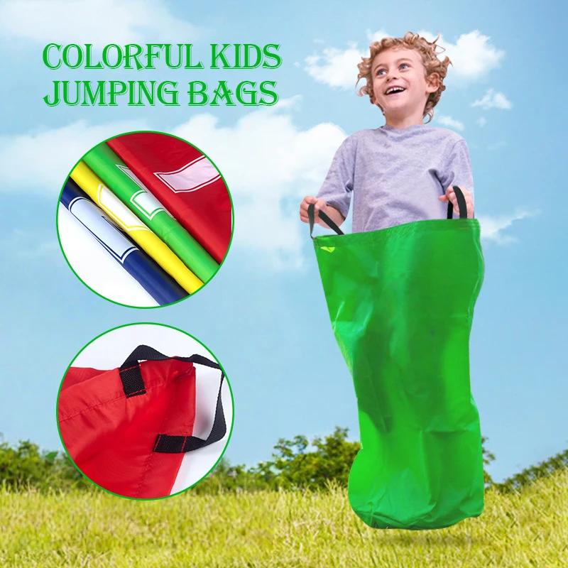 4 Pcs Kindergarten Indoor Parent-child Jump Bag Colorful Kids Jumping Bag Sack Racing Bag Outdoor School Party Games Race Bags