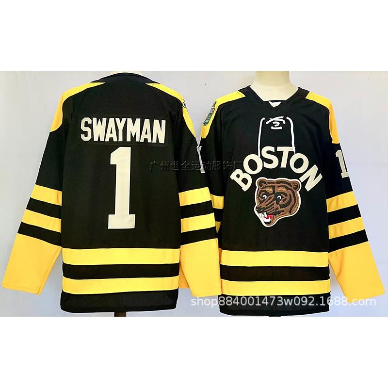 Mens Retro Embroidered Ice Hockey Jersey Team Bear 63 Training Uniform Adult Players
