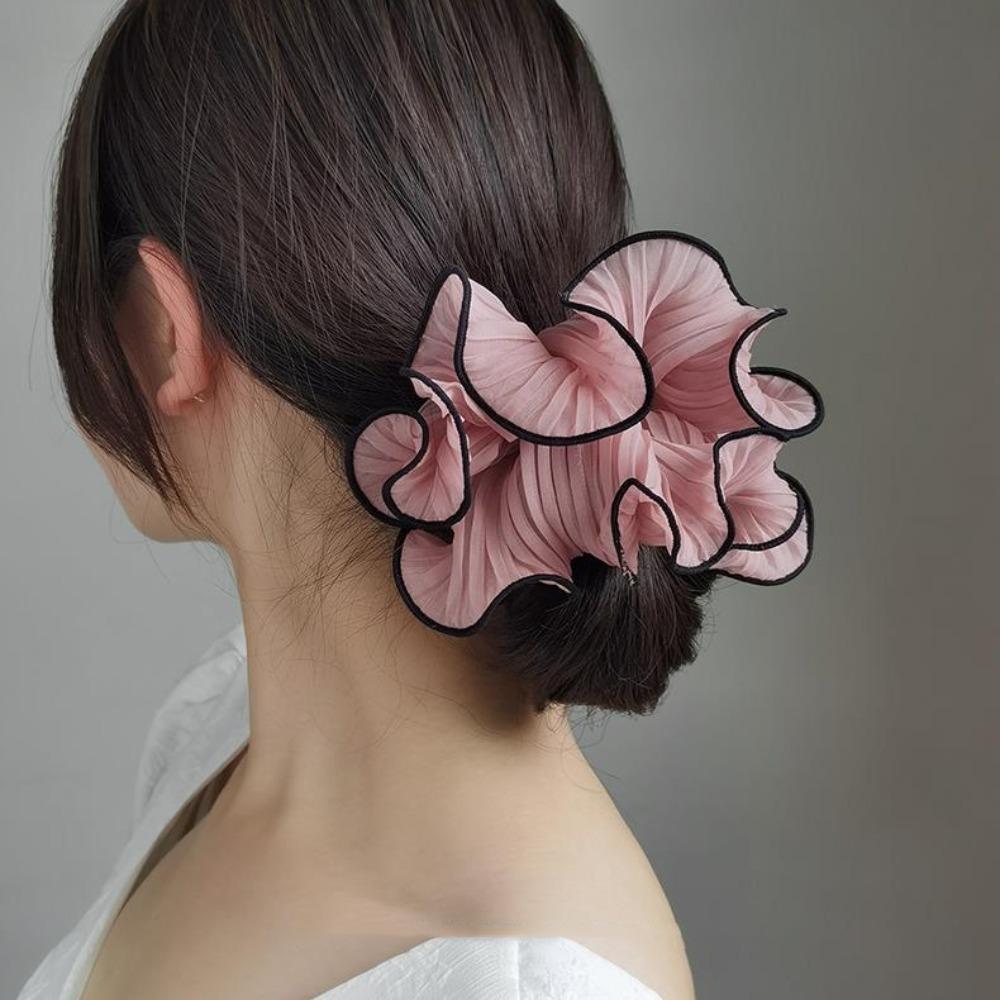 Ponytail Holder Exaggerated Hair Band Wrinkle Large Intestine Chiffon Hair Scrunchies Girls