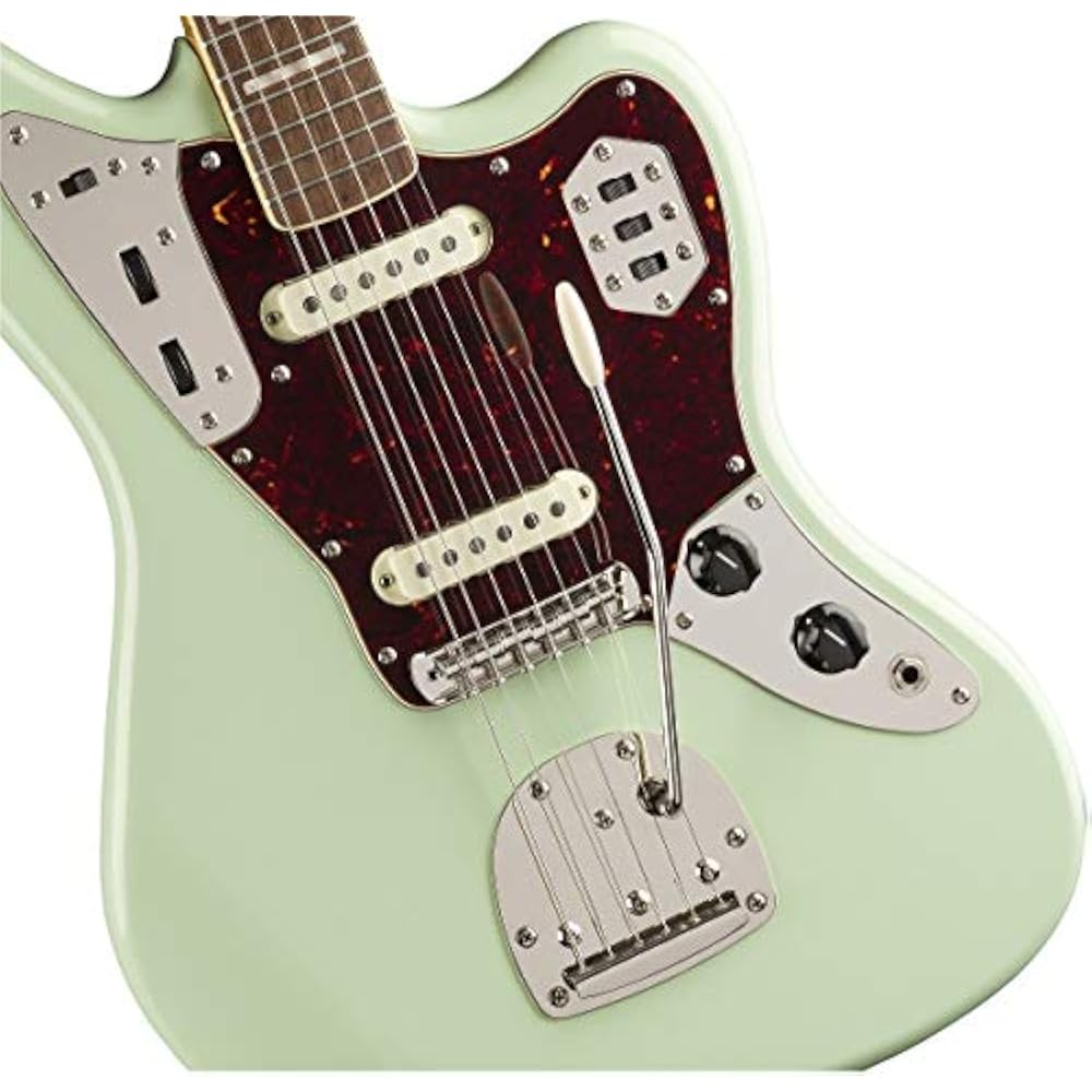 Squier by Fender Electric Guitar Classic Vibe '70s Jaguar®, Laurel Fingerboard, Surf Green with S...