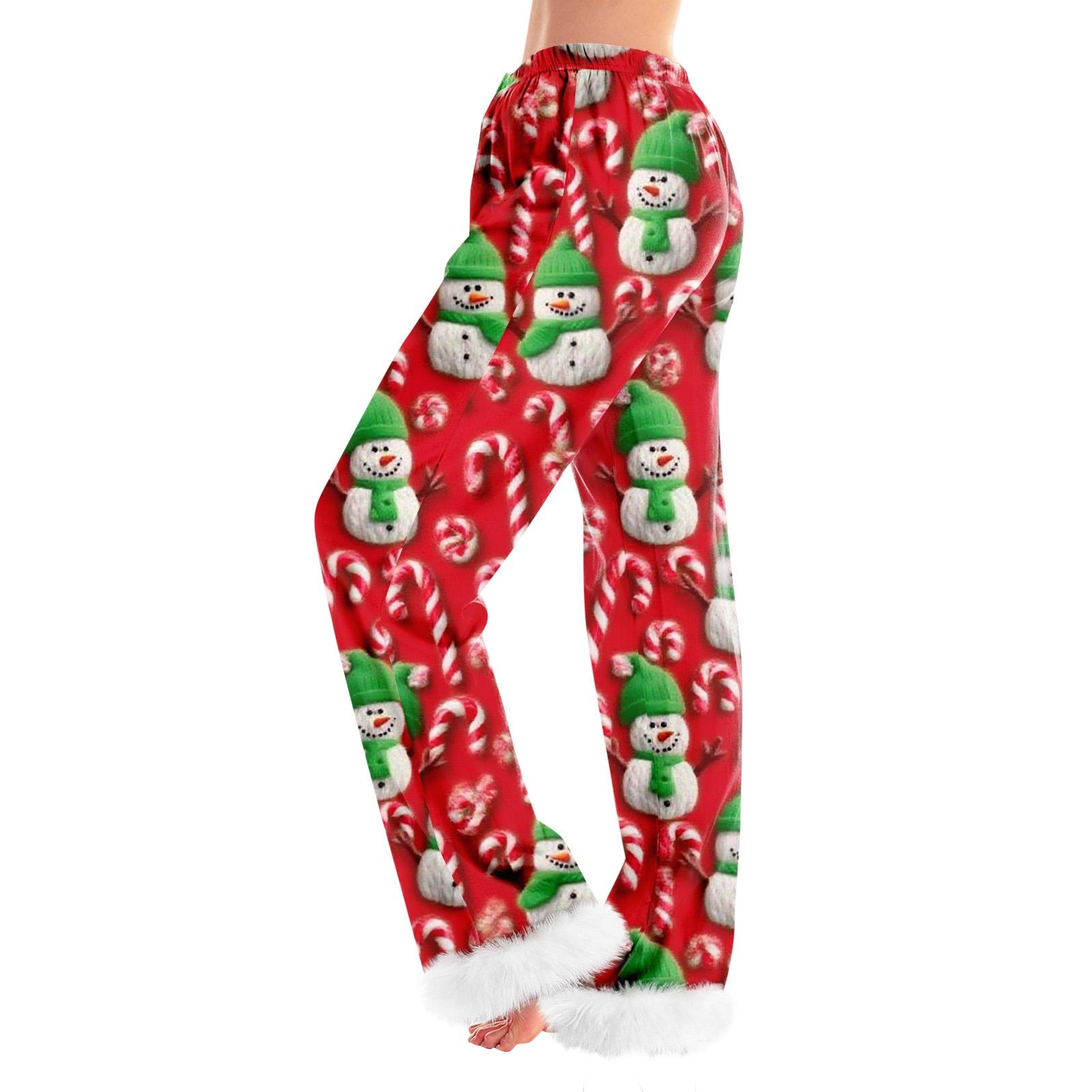 

Женские модные повседневные брюки, брюки с рождественским принтом M