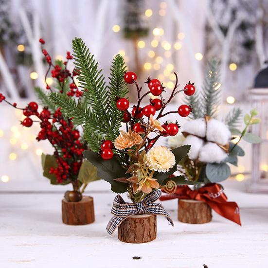 Urlaub Fake Tree Branch Berry Flower Christmas Showcase Ornament Desktop Decor