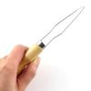 Stainless Steel Button Hook with Wooden Handle Buttons Aid Button Assist Device for Shirts Dresses Cardigans Collars