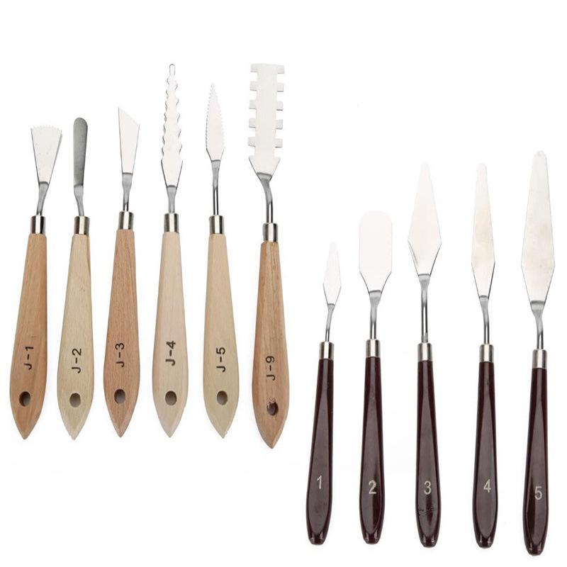 5-Piece Stainless Steel Palette Knife Set for Gouache and Oil Painting