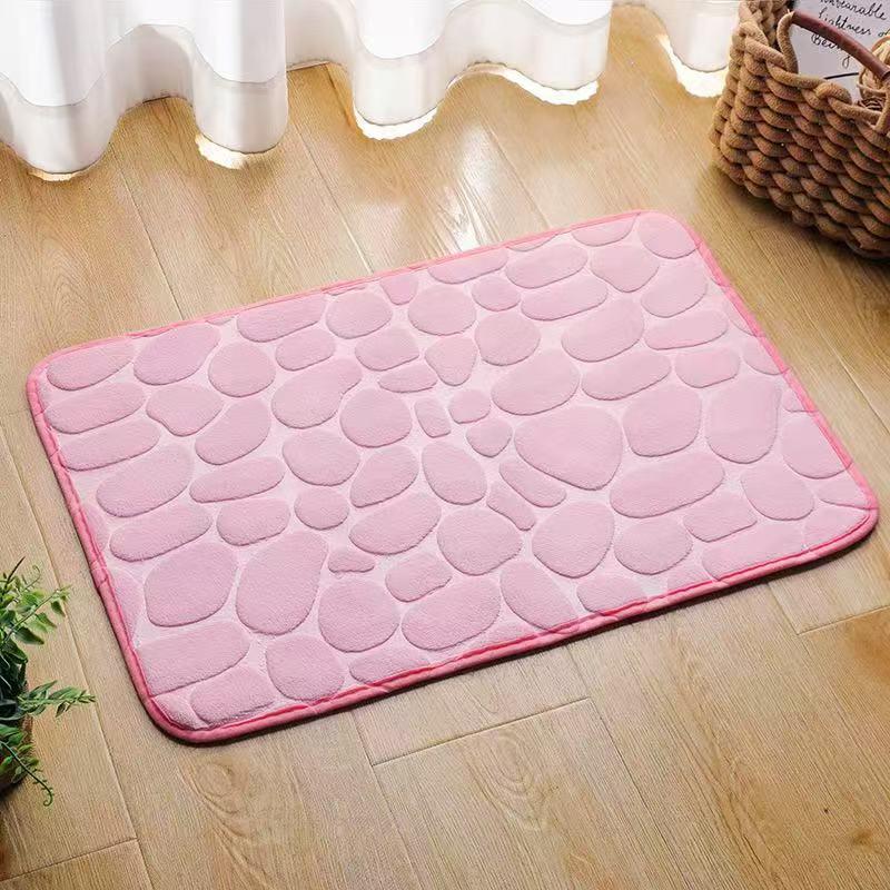 Pebble Stone Textured Non-Slip Bathroom Mat for Shower and Entrance