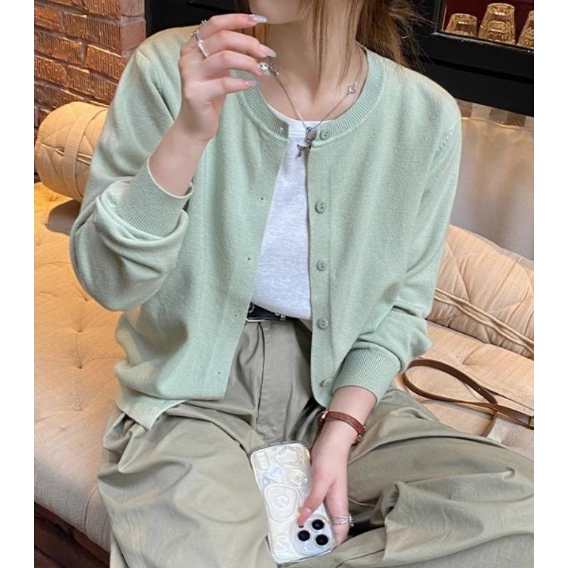 

Женский вязаный свитер-жакет с длинным рукавом Женский весенне-осенний свободный кардиган-свитер Топ XL светло-зеленый