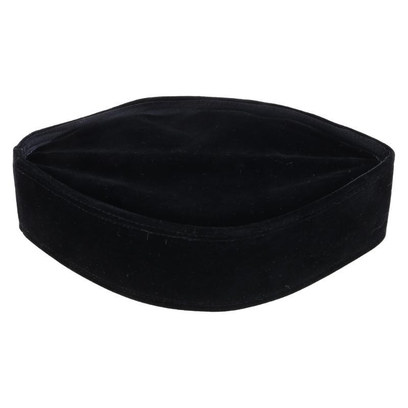 A52E Muslim Kufi Hat for Men Islam Prayer Lightweight Black Skull Cap Turban Bonnet Unique Design Topi Ramadan Gift