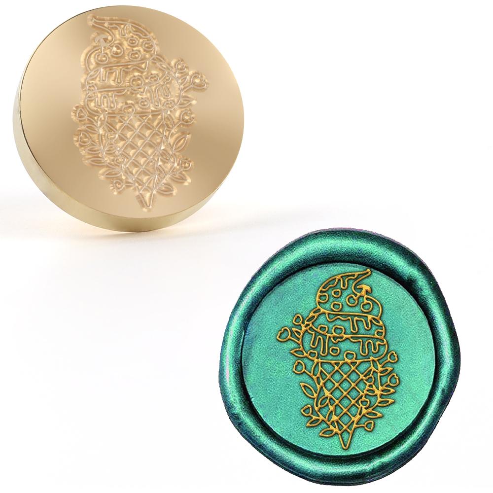 Wax Stamp 25mm Creative Removable Brass Stamp Head With Floral White Cloud Pattern For Envelopes, Invitations, Gift Cards