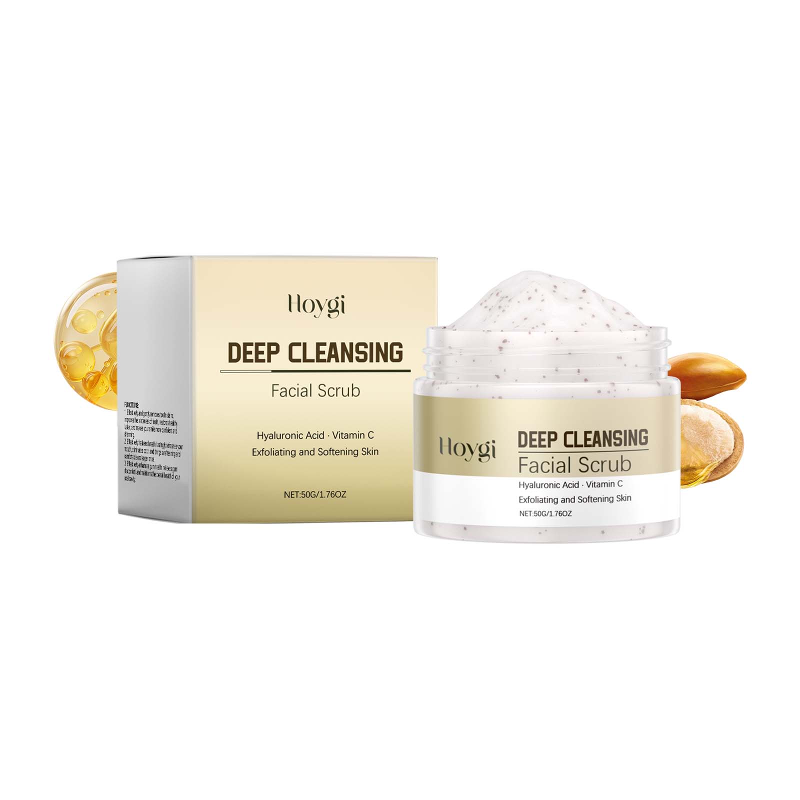 

Deep Cleansing Facial Scrub Exfoliating Facial Cleansing & Pore Refining Removal Dead Skin Oil Control Smooth Hydrated Skin 50g