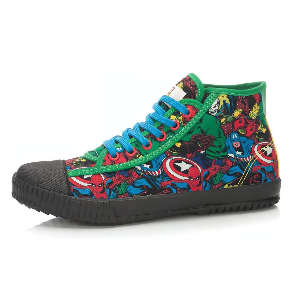Li Ning Slip Resistant, Lightweight, And Breathable High top Skateboard Shoes Women's Black Green ALAK124-3