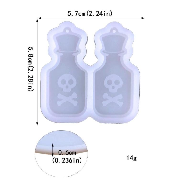 Wine Glass Pendant Resin Mold Skull for Head Earring Pendant Mold Halloween Jewe