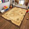 Vintage World Map Print Carpet for Living Room, Antique Style Décor Rug Suitable for use as an anti-slip for living room bedroom sofas