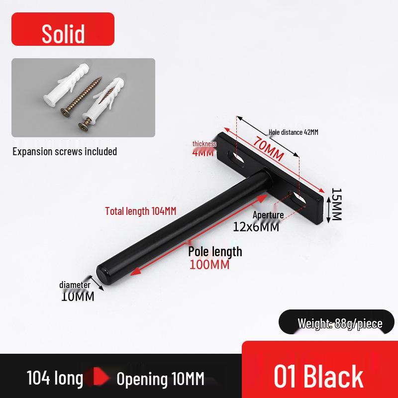 Invisible T-Shaped Shelf Brackets for Concealed Wall-Mounted Bookshelf Support