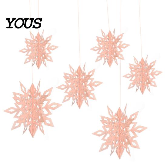 Reusable Paper Snowflakes for Ceilings 6Pcs Christmas Snowflake Hanging Decorations, 3D Iridescent Ornaments, Decorative Winter