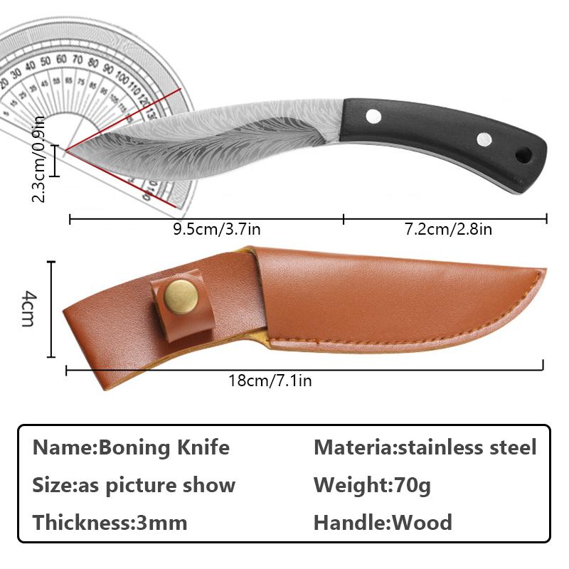 Ausbeinmesser aus rostfreiem Stahl, hohe Härte, Taschenmesser, scharfes professionelles Allzweckbeil, Grill- und Angelmesser