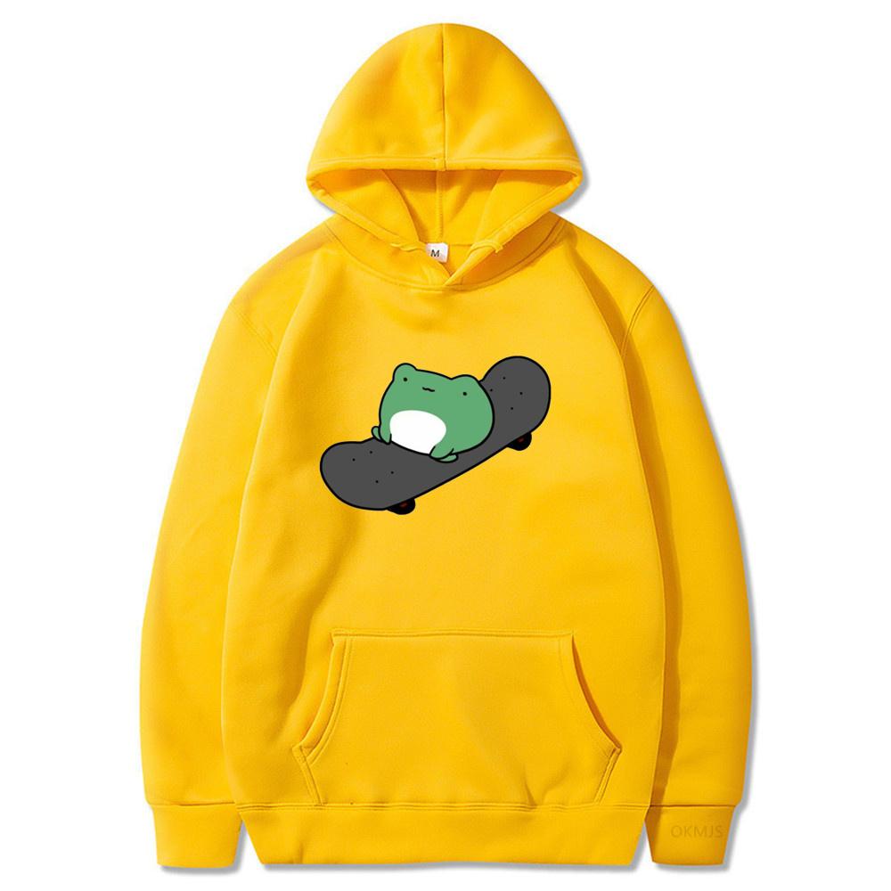 

Толстовка с капюшоном в виде лягушки унисекс, винтажные женские зимние толстовки в стиле Харадзюку, милые повседневные уличные эстетичные топы большого размера, женские свободные толстовки XL