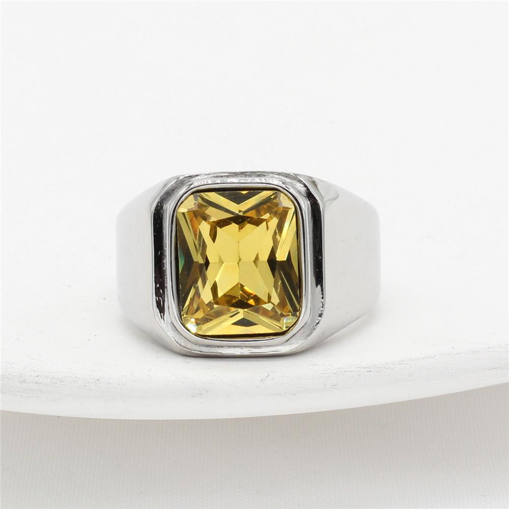 

Простота инкрустированного цирконом титанового стального кольца для мужчин и женщин