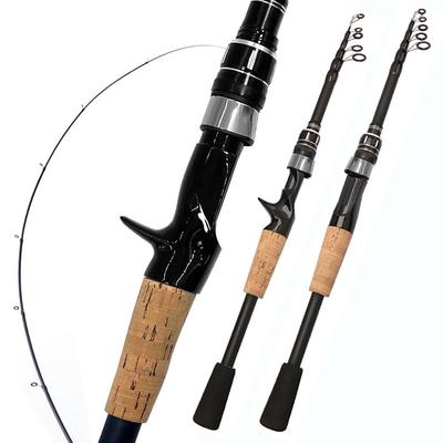 Baitcasting Lure Fiskespö Spinning Teleskopisk 8g-25g Trähandtag Carbon Casting Fiskeredskap Professionell Lättvikt