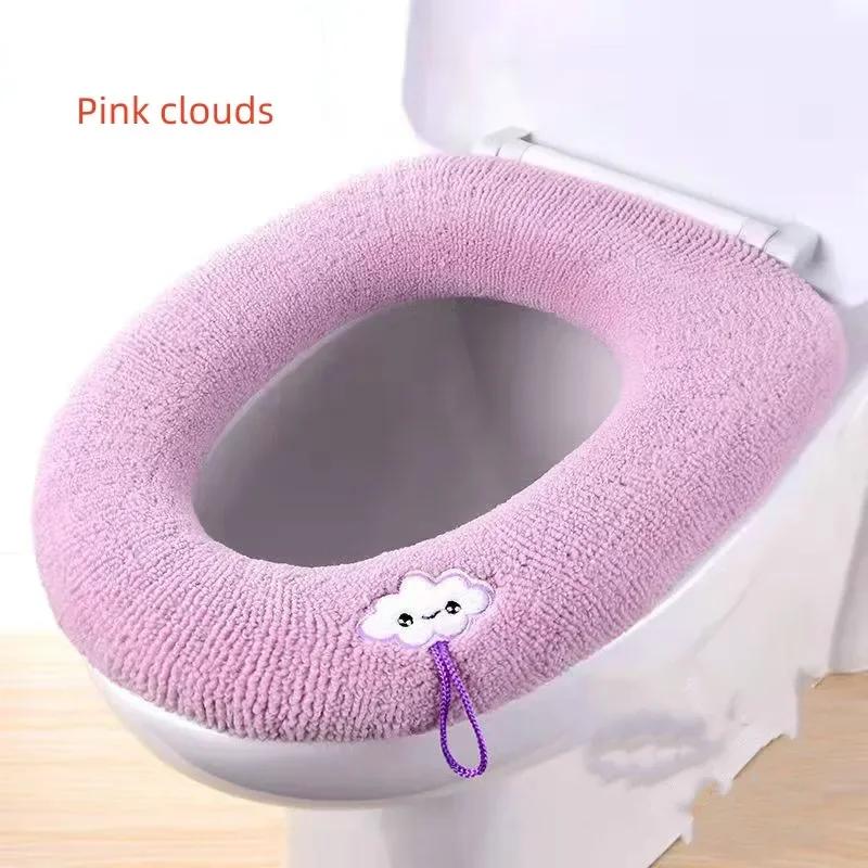 2Pcs Thicken Toilet Seat Cover Mat Winter Warm Soft Washable Closestool Mat Seat Case Toilet Lid Cover Bathroom Accessories