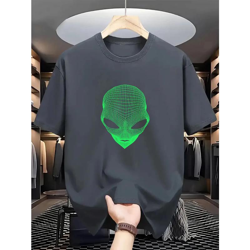 T-shirt Unisex Estiva Essenziale con Stampa Meccanica di Alieni Morbida e Traspirante Girocollo Manica Corta T-shirt per Uso Casual