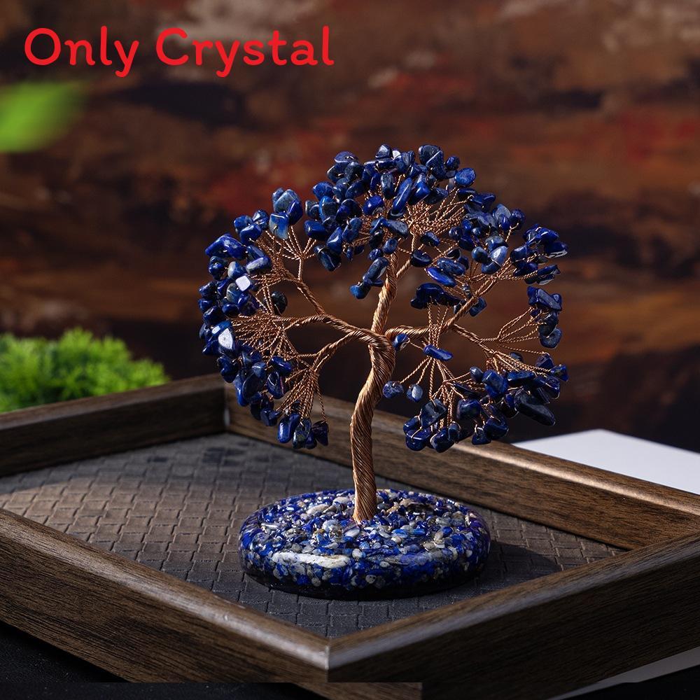 Natural Crystal Wealth Tree Home Decor With Rainbow Colors For Living Room Display