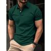Men's Casual Solid Color Button Short Sleeve T-shirt Men Fashion Summer Polo Shirt