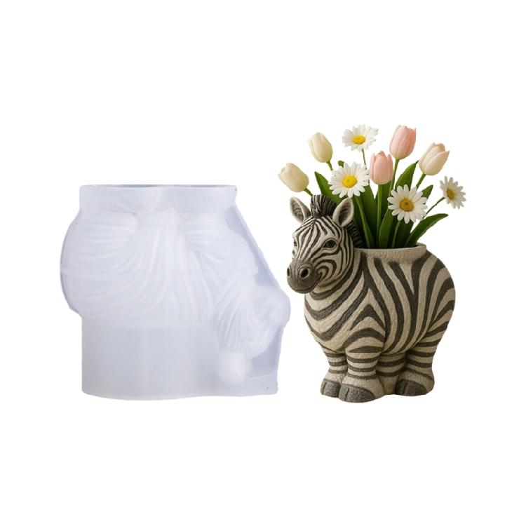 

Zebras Shape Planter Silicone Mold Crafting Ornament Moulds Suitable for Decorative Holders and Small Home Intonation 1