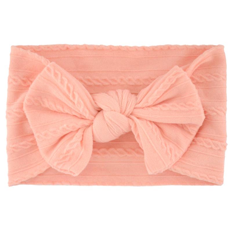 Solid Color Bow Baby Headbands, Soft Elastic Nylon Wide Hairbands for Infants