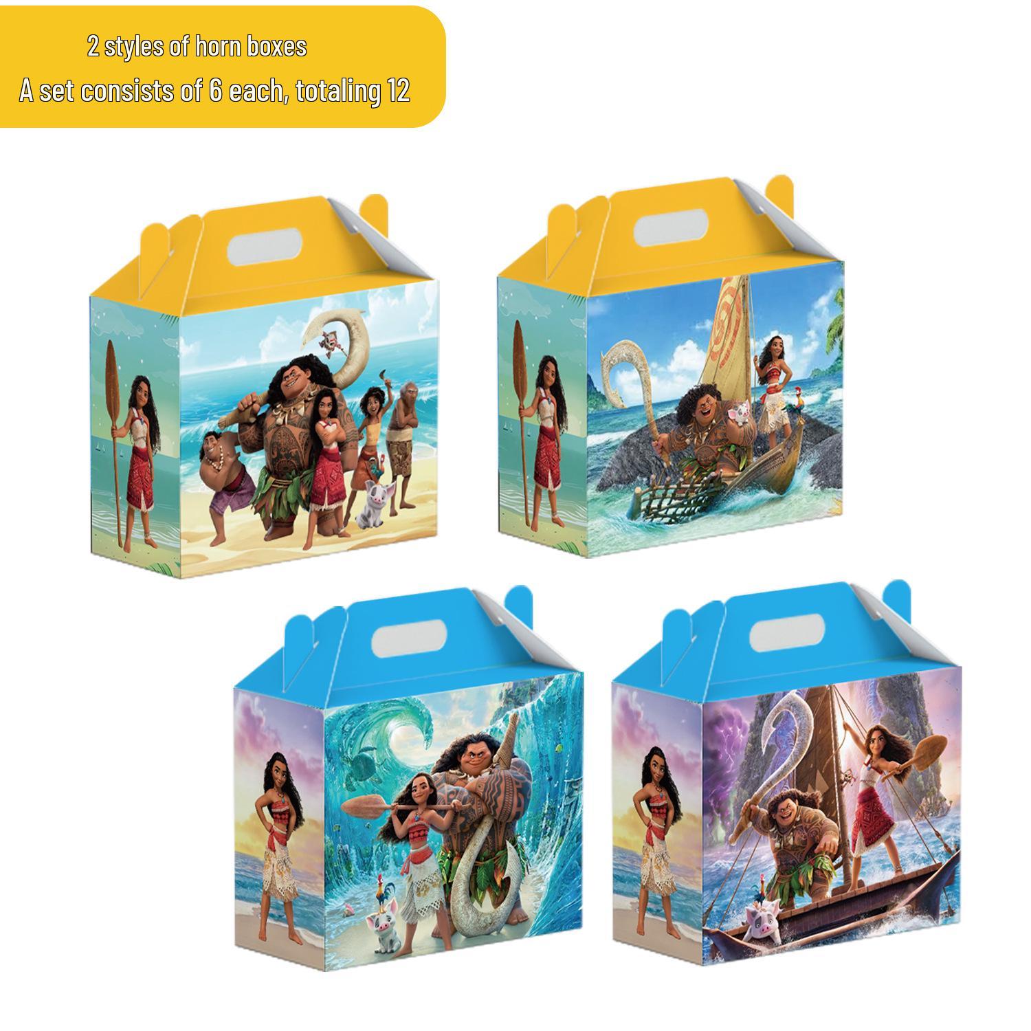 Moana Festival Birthday Party Supplies: Candy, Horn, Gift & Packaging Boxes - In Stock