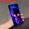 2DFlat Samsung Phone Case Blue Flame Skull Phone Case Applicable To Galaxy S23 S24 S25ULTRA S26 A12 A14 A15 A16 A54 A55