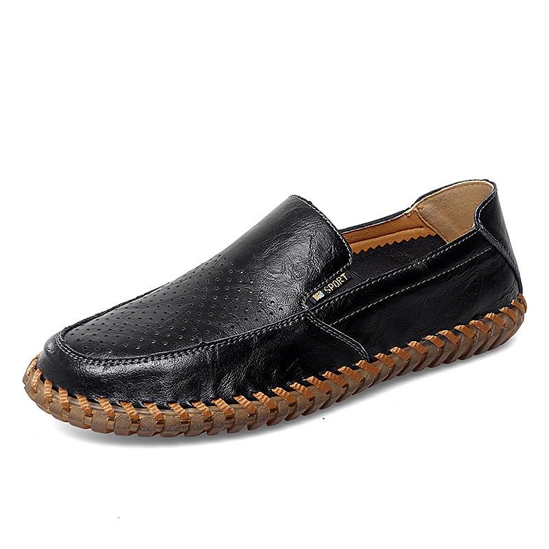 

Кожаные мужские туфли, повседневная обувь, шапочки на мягкой подошве, мужские туфли для вождения, большой размер 38