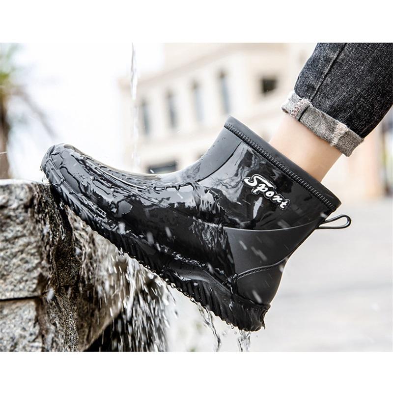  Waterproof Short Ankle Rain Boots Non-slip Rubber Casual Rain Shoes